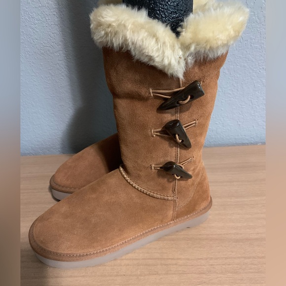 Style & Co Tan Suede Winter Boots with Faux Fur Lining size 8 - Picture 1 of 11